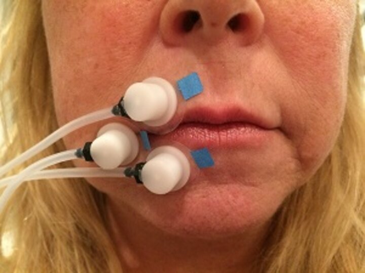Face with sensors on it.