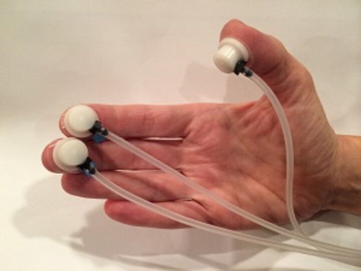 Hand with sensors on it.